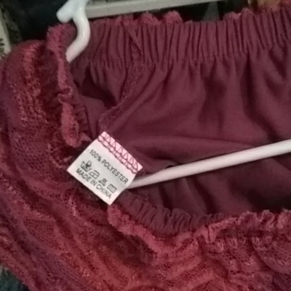 Sheer skirt, lace waist, purple under layer - Picture 4 of 4